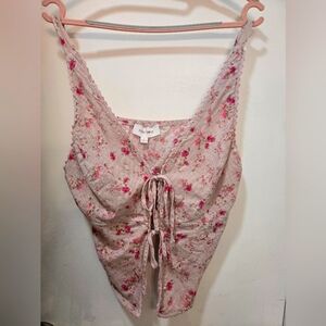 Pink Rose Pink Floral Maxi Skirt